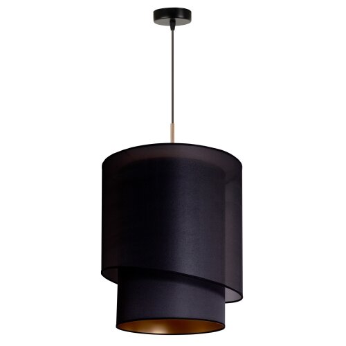  Duolla - Visilica na sajli PARIS 1xE27/15W/230V prečnik 40 cm crna/zlatna Slike