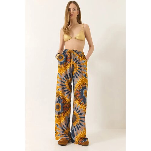 Bianco Lucci ženske pantalone 60284035, široke nogavice, šarene Cene