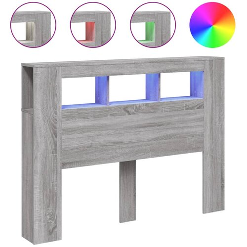 Maison Chic led posteljno vzglavje - vzglavna omarica - nočna omarica siva sonoma 140x18,5x103,5 cm inž. les, (21709095) Slike