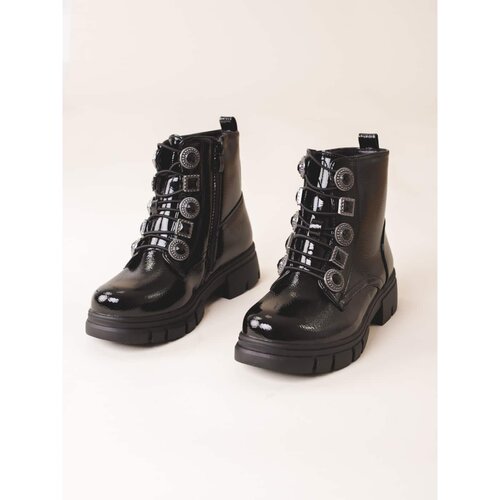 SHELOVET Lace-up girl's ankle boots with ornaments black Cijene