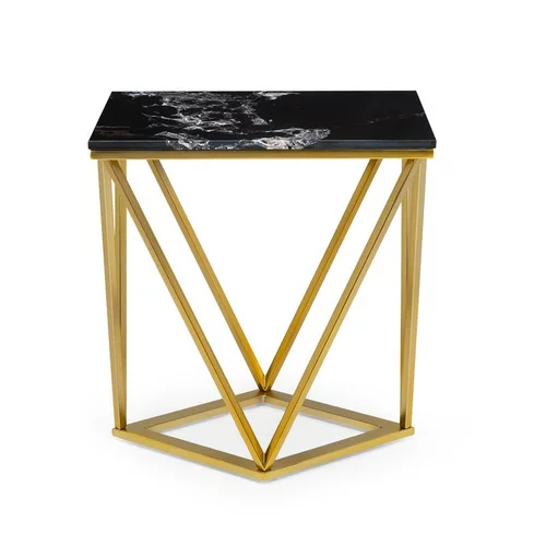 Besoa Black Onyx II, kavna miza, 50 x 55 x 35 cm (Š x V x D), marmor, zlato / črna