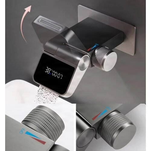 ELITE EDITION Zidna armatura s prikazom temperature in preklopnim izlivom 180&amp;deg; &amp;ndash; BSW1500 &amp;mdash; Bela Slike