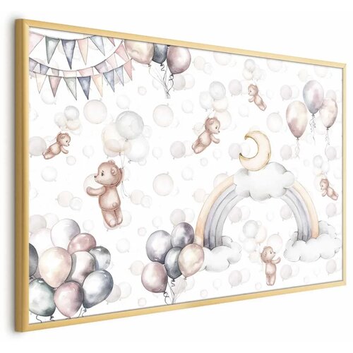  Plakat - Bears in the Sky 60x40 Zlatni okvir Cene
