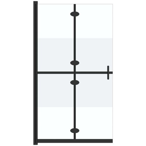 VidaXL Sklopiva pregrada za tu&amp;scaron; napola matirano ESG staklo 90 x 190 cm Slike