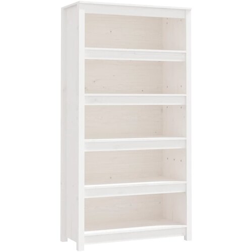 Maison Chic Knjižna omara - Knjižni regal bela 80x35x154 cm trdna borovina, (21724762) Slike
