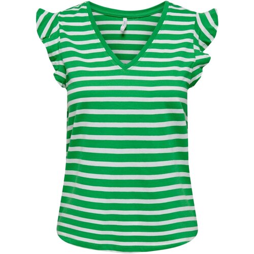 Only Majice s kratkimi rokavi CAMISETA RAYAS MUJER 15252469 Zelena Slike