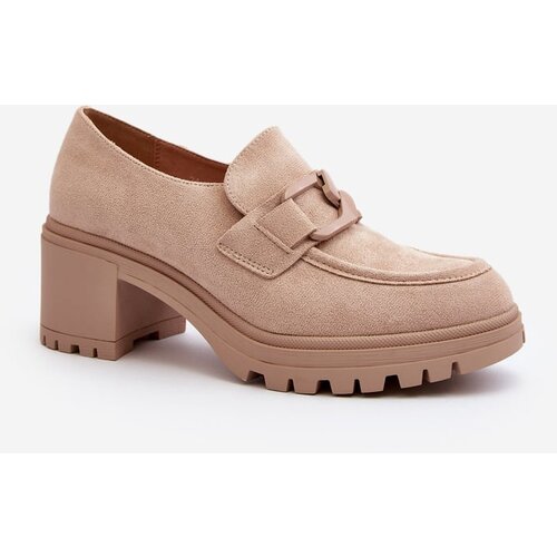 Kesi Beige suede Finley shoes with massive high heels Cijene