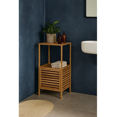 Bonami Essentials Bambusova kopalni&amp;scaron;ka polica v naravni barvi 35x80 cm Auren &amp;ndash; Slike
