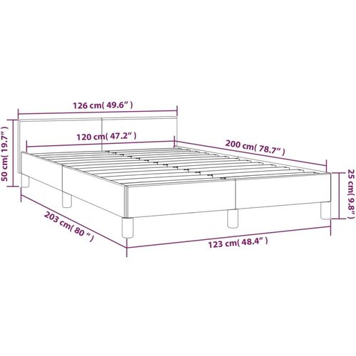 VidaXL Okvir za krevet s uzglavljem crni 120 x 200 cm bar&amp;scaron;unasti Slike
