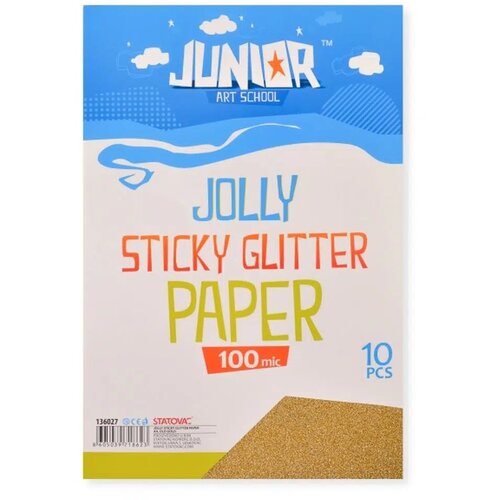 Junior jolly Sticky Glitter Paper, papir samolepljivi, A4, 100mik, 10K, odaberite Staro zlato Cene