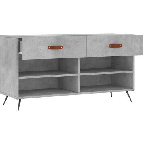  Klupa za cipele siva boja betona 102x35x55 cm konstruirano drvo Slike