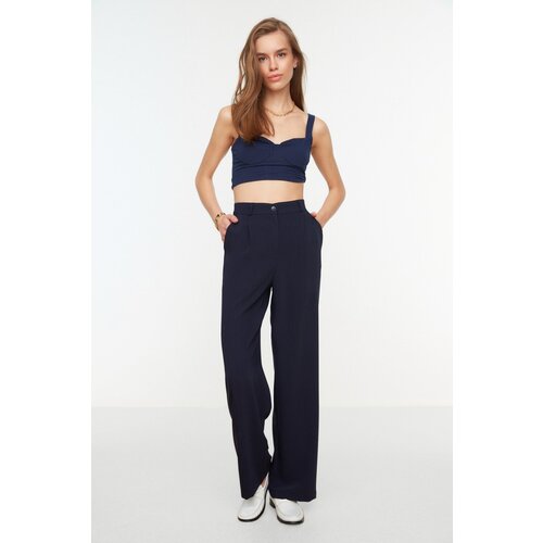 Trendyol Pants - Navy blue - Wide leg Slike