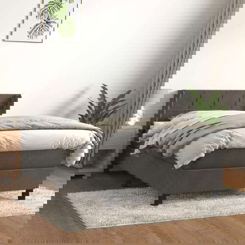 Box spring krevet s madracem tamnosivi 100x200 cm bar&amp;scaron;unasti Slike