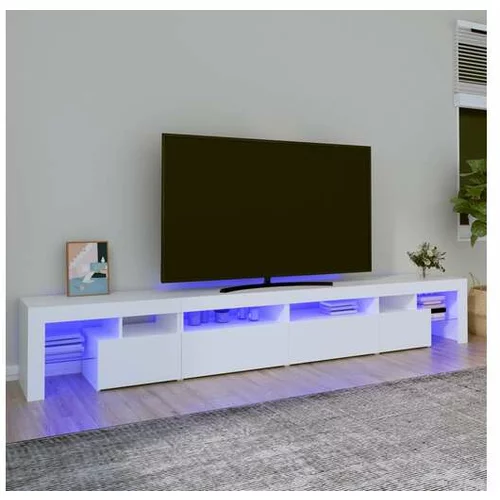  TV omarica z LED lučkami bela 280x36,5x40 cm