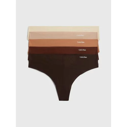Calvin Klein Tanga gaćice bež / nude / konjak / tamno smeđa