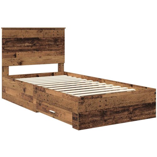  Krevetna konstrukcija Staro drvo 100 x 200 cm Konstruirano drvo Smeđa 210 x 102 x 100 cm Slike