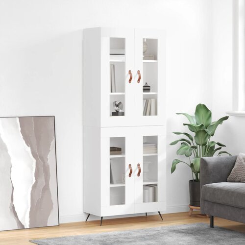 The Living Store Visoka omara bela 69,5x34x180 cm inženirski les - Visoka Omara, (21430269) Slike