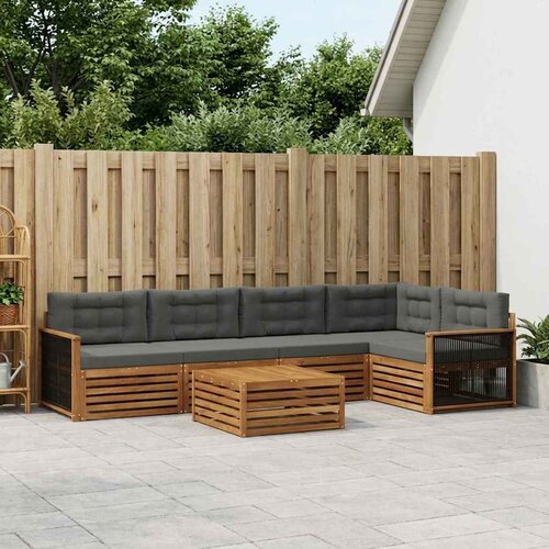  Set vanjskih sofa 6 kom. Prirodna i antracit Cijene