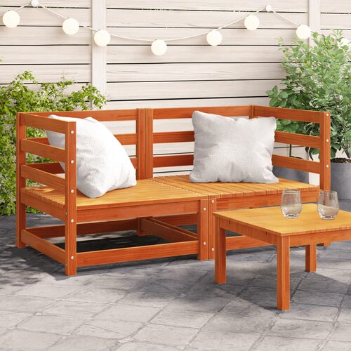 VidaXL Kutne vrtne sofe 2 kom vo&amp;scaron;tano smeđe 70x70x67 cm od borovine Slike