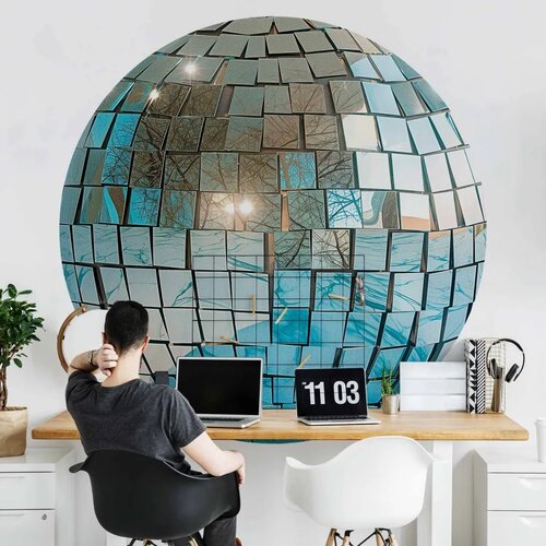  Okrugla fototapeta - Sky blue disco ball 140x140 Cijene