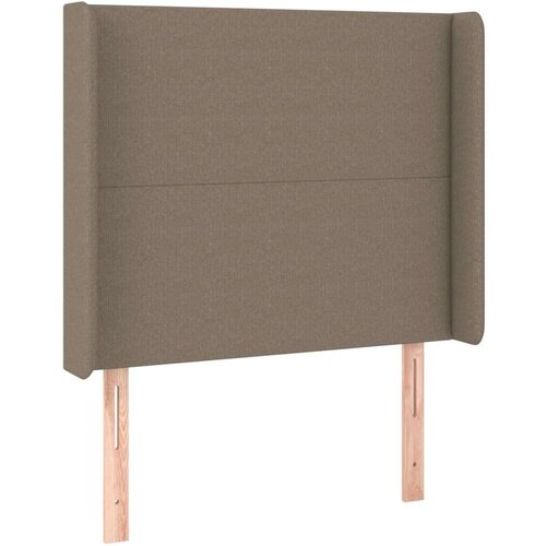  Krevet box spring s madracem LED smeđesivi 90x190 cm tkanina Slike