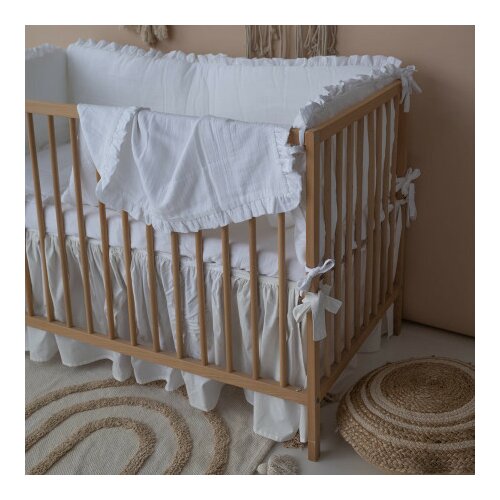 Muslin ogradica za krevetac sa posteljinom i prekrivačem bela ( TNC_RY7TVK_0925077 ) Slike