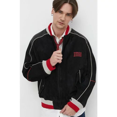 Hugo Bomber jakna za muškarce, boja: crna, za prijelazno razdoblje