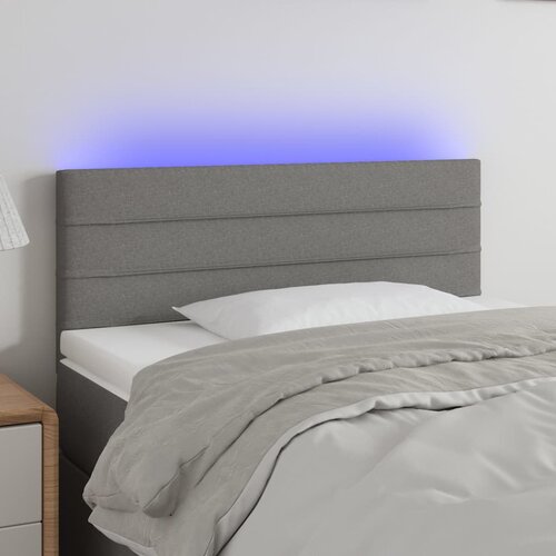 VidaXL LED posteljno vzglavje temno sivo 80x5x78/88 cm blago Slike