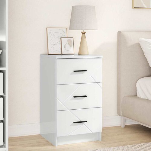 vidaXL Noćni ormar s ladicama Visoko sjajno bijela 38 x 38 x 66 cm Cijene