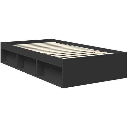  Okvir za krevet Crna 100 x 200 cm Čvrsto borovo drvo Slike