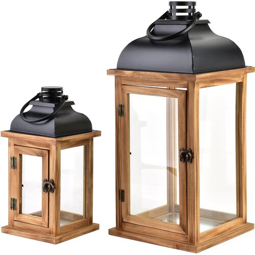 Mondex Laterna les Levi Levi 21x21x48 14x14x30 rjava set, (5000301875) Slike