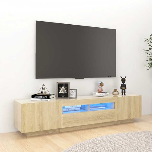 TV ormarić s LED svjetlima boja hrasta sonome 180 x 35 x 40 cm Slike