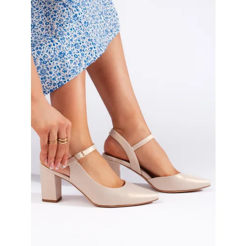 SERGIO LEONE Stylish women's pumps beige