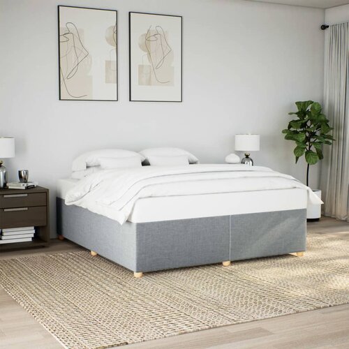 VidaXL Okvir za krevet bez madraca svjetlosivi 200 x 200 cm od tkanine Slike