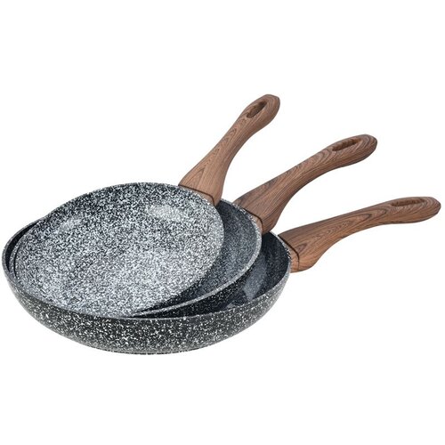 Shumee set 3 ponev 20/24/28CM kinghoff granit wood KH-1030, (21237426) Cene