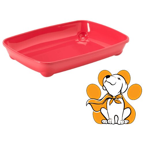 Moderna artist-o-tray samll spicy coral, toalet za mačke bez rama, crveni Slike