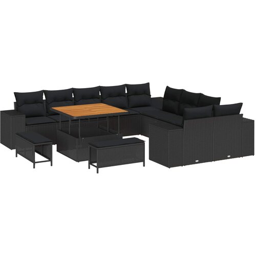 Sjedeća garnitura za vrt 13 kom. Crna poliratan 331 x 289 x 85 cm Slike
