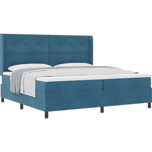 vidaXL Postelja s vzmetnico Temno modra 200x200 cm Žamet, (22050056) Cene
