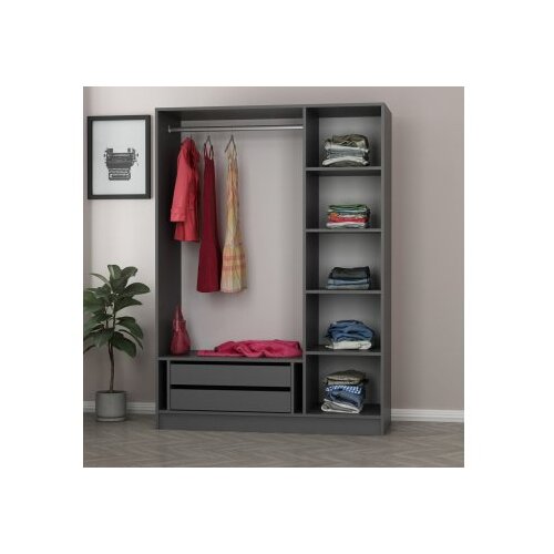 Woody Fashion Ormar Kale 135x190x52cm Antracit Slike