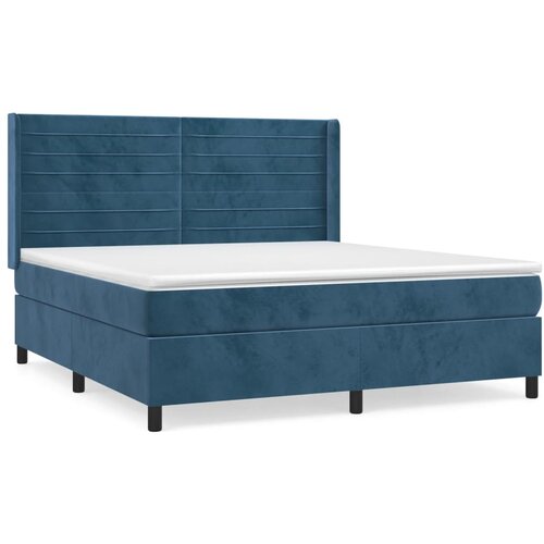 Maison Chic Box spring postelja - Vzmetna postelja z vzmetnico temno modra 180x200 cm žamet SL8733, (21903472) Cene