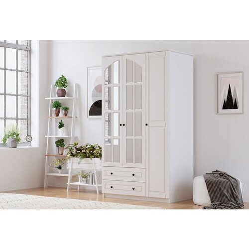 Hanah home Rb-010 matte white wardrobe Slike