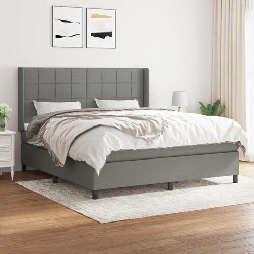 The Living Store Box spring postelja z vzmetnico temno siva 180x200 cm blago - Box Spring Postelja, (21520289) Slike