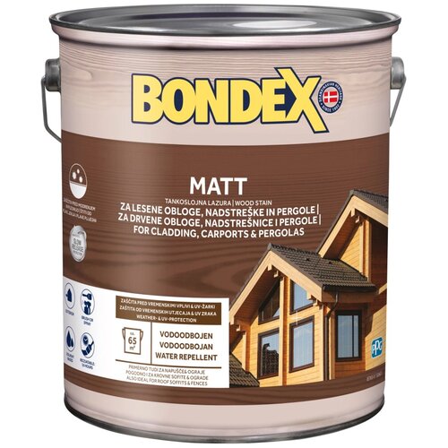 BONDEX tankoslojni premaz za les matt hrast, 5 l Cene