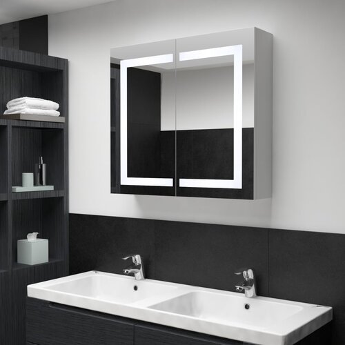 vidaXL LED kopalniška omarica z ogledalom 80x12,2x68 cm Cene