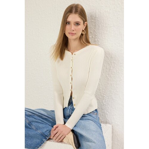 TRENDYOLMILLA ženska jakna Twoss25Hi00007, Ecru-Ecru Cene