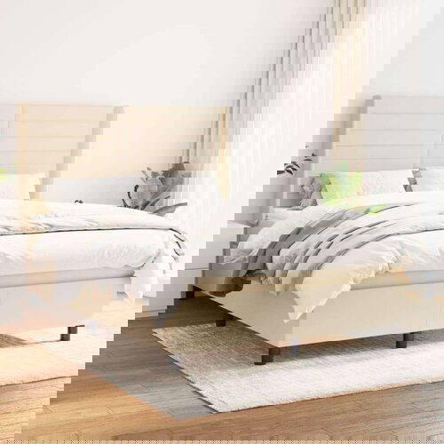  S oprugama i madracem krem 140x200 cm od tkanine Cijene
