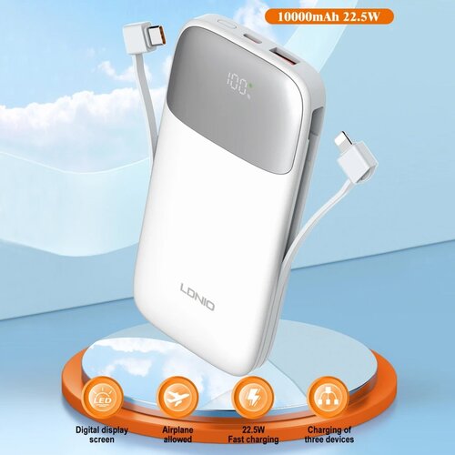 Back up baterija LDNIO PQ19 10000mAh, bela Slike