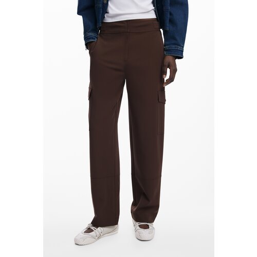 Desigual WOMEN&amp;amp;#39;S BROWN TROUSERS Slike