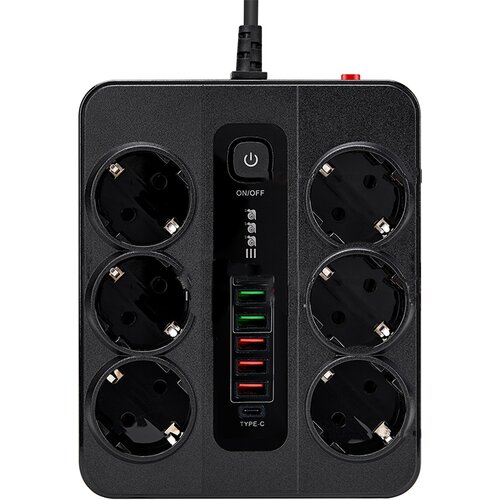 INF eu type-c 6-smerni razdelilnik s 5 vrati usb black, (21685552) Cene