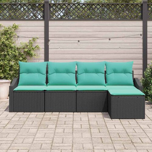  Set sofe 5 kom. Crna poliratan 233 x 117 x 85 cm Slike